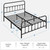 Classic Metal Platform Bed Frame Mattress Foundation with Victorian Style Iron-Art Headboard/Footboard/Under Bed Storage/No Box Spring Needed/Queen Size Black.