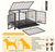 42.5" W Rolling Dog Crate for Small Dogs, Black.