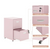 Pink Office Mobile Vertical File Cabinet with Lock and Rolling Wheels 18"D Metal.