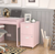Pink Office Mobile Vertical File Cabinet with Lock and Rolling Wheels 18"D Metal.