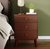 26” Tall Mid-Century Modern 3 Drawer Cherry Nightstand, Wood Bedside Table with Gold Knobs for Bedroom or Living Room. (Already assembled)