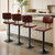Swivel Bar Stools Set of 2, Counter Height Upholstered Barstools, Adjustable Modern PU Leather Bar Chair with Back and Footrest, for Kitchen, Dining Room (Brown).