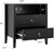Modern Transitional Black Nightstand with Charging Station, 26 Inch Tall Bedside Table with 2 Drawers, Open Shelf, USB Ports & Outlets for Bedroom or Apartment. (Already assembled)
