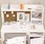 Kids Desk and Chair Set, Wooden Study Desk with Hutch, Storage Cabinet, Writing Desk-Computer Workstation for Kids Bedroom & Study Room,White.  (Already assembled)