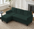 76'' L-Shaped Small Sofa Couch,3-Seater Corduroy Sectional Sofa with Storage Ottoman - Green - 3-Seater. (Already assembled)