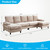 114" U-Shaped Living Room Sofa Set, Linen Fabric Sectional Soft Couch, 4 Seat Modern Couches with Removable Pillows for Living Room, Bedroom, Apartment and Small Space - Beige.  (Already assembled)