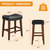 Black 24.0-in H Counter height Upholstered Wood Bar Stool 2 -Pack.