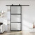 28 x 84 in Metal and Glass Sliding Barn Door with Installation Hardware Kit (Soft-Close Included).