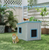 Outdoor Cat House,Sloping Roof Design,Waterproof Resin Shelter for Indoor & Outdoor Use, Warm & Easy to Assemble,Blue.
