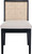 Rattan Dining Chairs Set of 2, Farmhouse Kitchen Chairs with Cane Back, Upholstered Dining Room Chairs Comfy Side Wood Chair for Living Room/Restaurant, Black Cream.