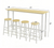 Modern Wall-Mounted Bar Table With High Stools, black.