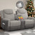 Loveseat Recliner Sofa, Manual Reclining Loveseat with Reading Light, Chic Blend Style Sofa, Storage Console, Cup Holders, USB Ports, Fabric & PU Leather, Recliner Couch for Living Room/RV. (Already assembled)