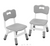 Set of 2 Kids Chairs in 3 Level Height Adjustable Design Suitable for Age 2-6 for Home Family Classroom Nursery Indoor Use, Grey.