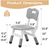 Set of 2 Kids Chairs in 3 Level Height Adjustable Design Suitable for Age 2-6 for Home Family Classroom Nursery Indoor Use, Grey.