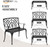 38" Outdoor Bench Cast Aluminium Garden Bench, Orchid Porch Bench Patio Bench Deck Furniture for 1-2 Person Seat(Black).