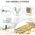 Folding Bed with 5” Mattress Included, Temporary Bed for Guests and Families, 75"x31" Size Bed Frame, Space-Saving Rollaway Bed with Lockable Rollers, Upgraded (A+), Gold.
