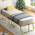 Folding Bed with 5” Mattress Included, Temporary Bed for Guests and Families, 75"x31" Size Bed Frame, Space-Saving Rollaway Bed with Lockable Rollers, Upgraded (A+), Gold.