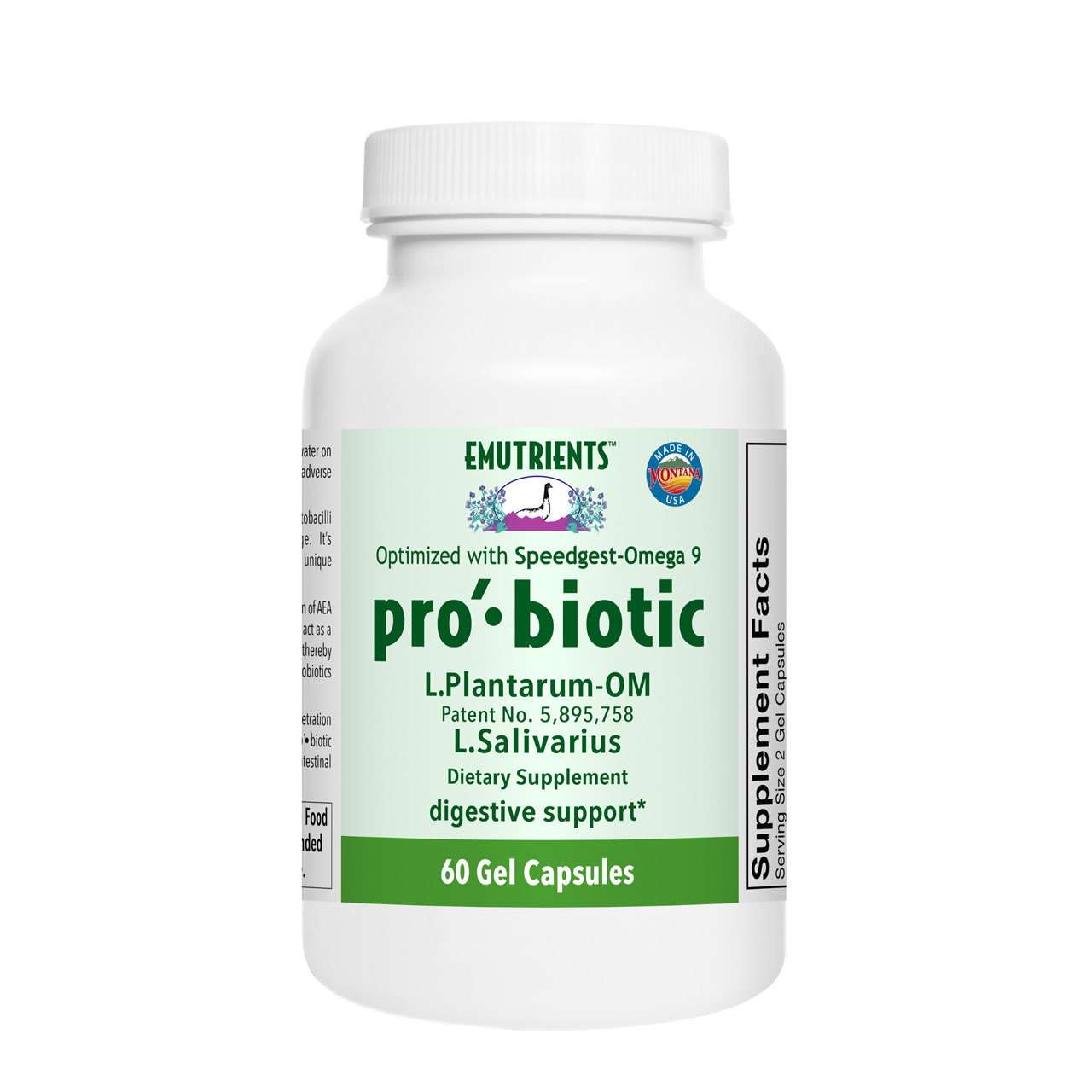 EMUTRIENTS™ pro´•biotic - 360mg Gel Capsules