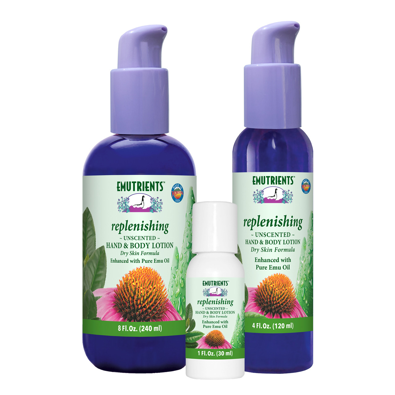 EMUTRIENTS™ Replenishing Hand & Body Lotion ~ Unscented Formula