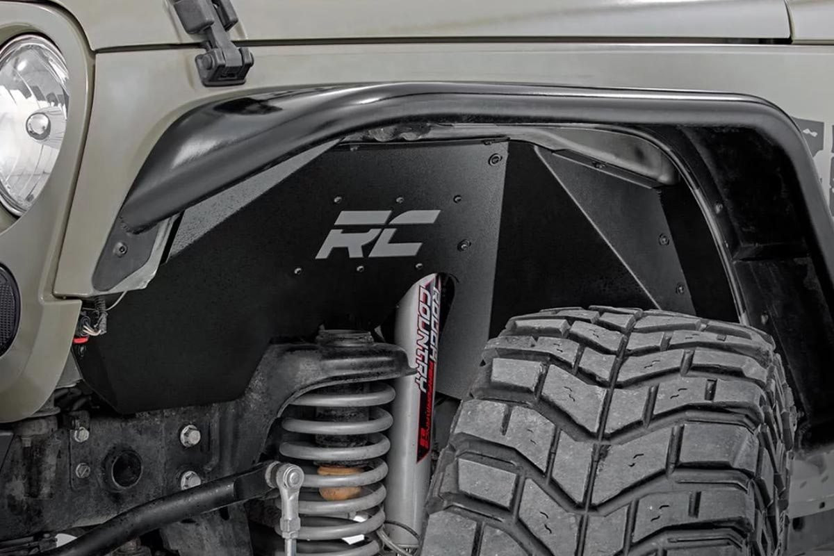 WolfX Steel Front & Rear Inner Fender Liners – Fits 2007–2018 Jeep Wrangler JK (4-Piece Set, Powder-Coated)