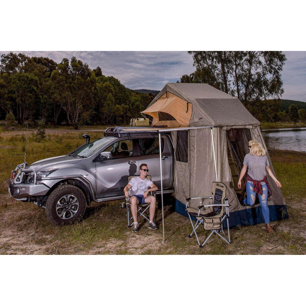 jump zelt Pop-up-Campingzelt für 3 Personen Size:7' x 24' Side Tarp Schlafsack 3 Jahreszeiten & ROOF TOP TENTS