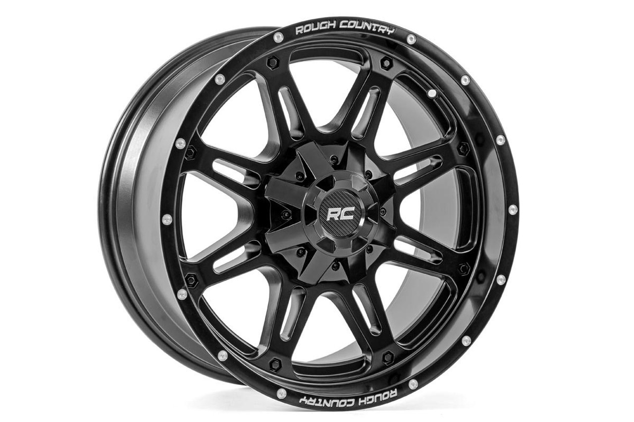 Rough Country 97 Series Wheel | One-Piece | Gloss Black | 20x10 | 6x5.5 |  -25mm