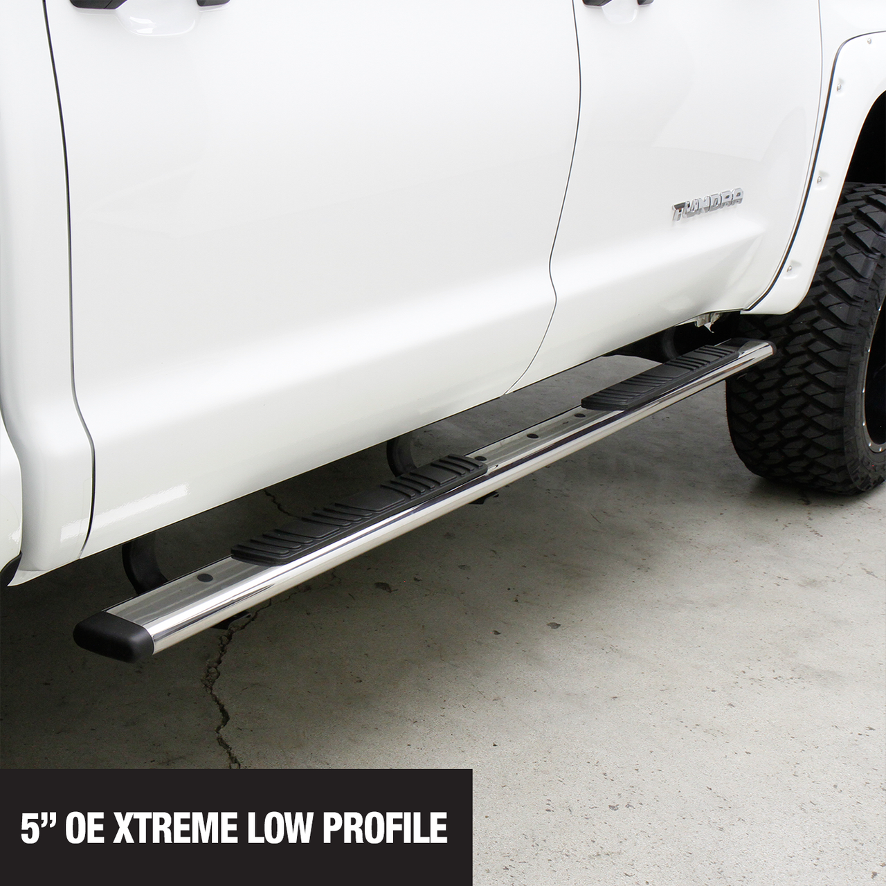 5 Inch OE Xtreme Low Profile SideSteps With Mounting Bracket Kit Textured Black 2019-2026 Ford Ranger Go Rhino