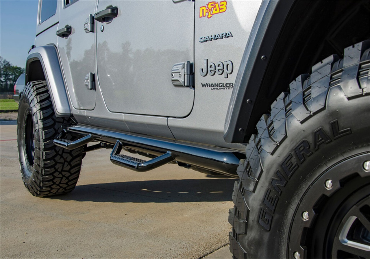 N-Fab Nerf Step-W2W Wrangler JL 4Dr- Gloss Black - J1866-GB