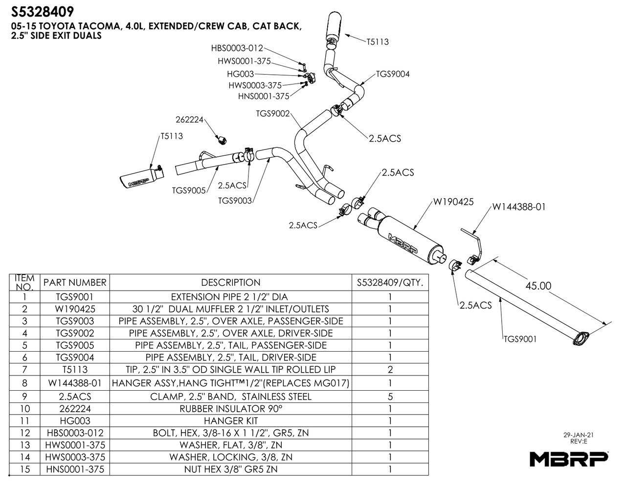 MBRP - S5328409 Exhaust System Kit | Offroad Alliance