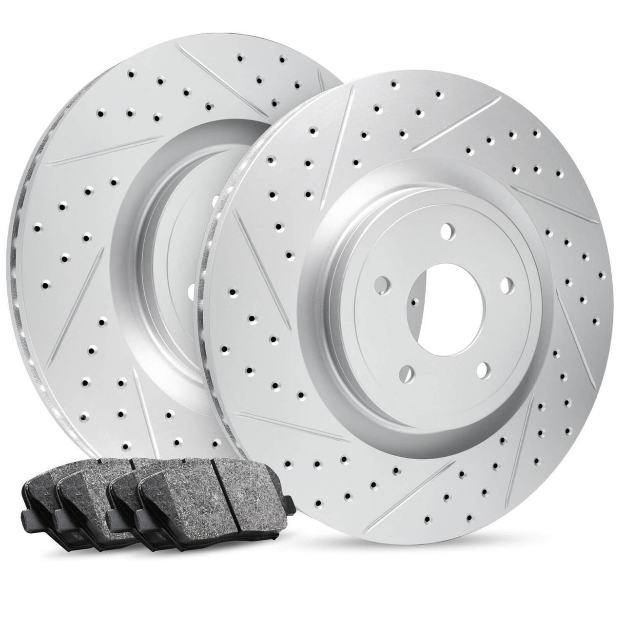 R1 Carbon Geomet Series - Front Kit (Drilled/Slotted Rotors w/ Ceramic Pads) 2017-2020 F-150/Raptor (Electric Parking BRAKE)