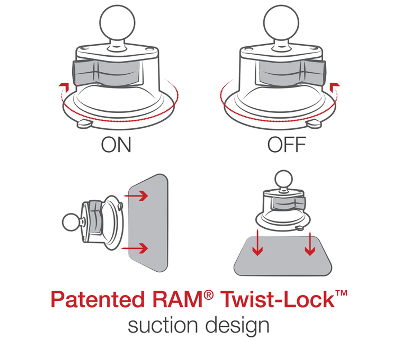 Ram Mounts RAM® X-Grip® Large Phone Mount w/ Twist-Lock Suction Cup Base