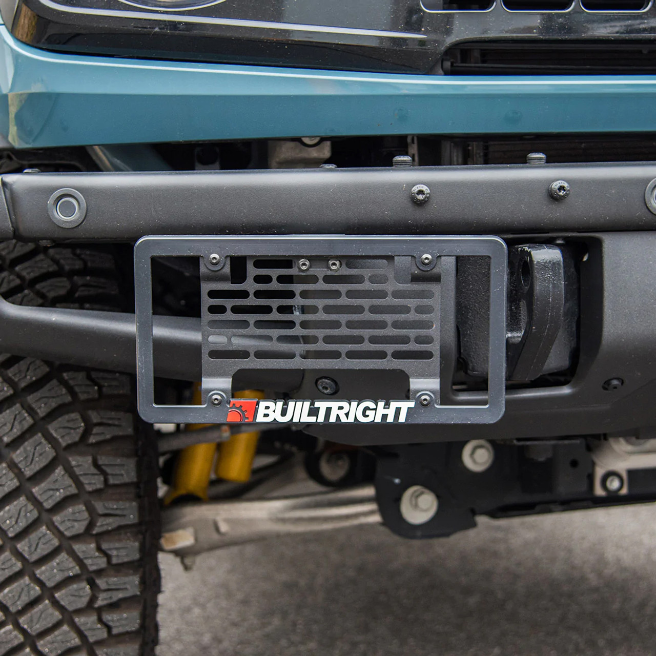 BuiltRight Industries 106101 - 2021+ Ford Bronco (W/STD Plastic Bumper) License Plate Relocation Kit