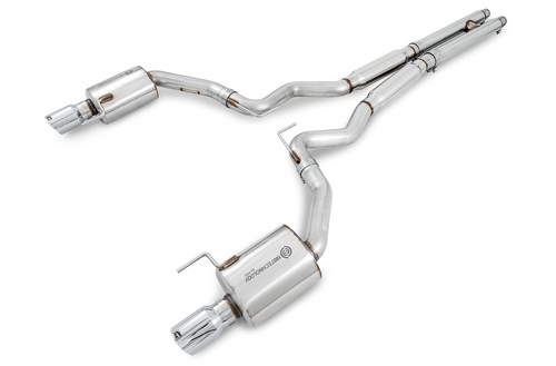 AWE Touring Edition Cat-back Exhaust for S550 Mustang GT - Dual Tip - Chrome Silver Tips - 3015-32084