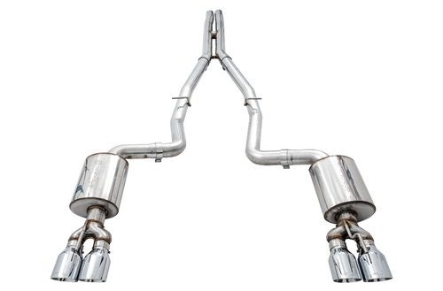 AWE Touring Edition Exhaust for 15+ Challenger 6.4 / 6.2 SC - Chrome Silver Quad Tips - 3020-42074