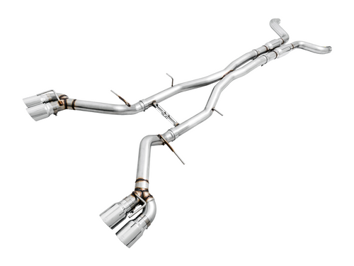 AWE Track Edition Cat-back Exhaust for Gen6 Camaro SS / ZL1 / LT1 - Resonated - Chrome Silver Tips (Quad Outlet) - 3015-42090