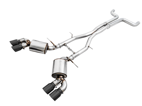 AWE Touring Edition Cat-back Exhaust for Gen6 Camaro SS / ZL1 / LT1 - Non-Resonated - Diamond Black Tips (Quad Outlet) - 3020-43076