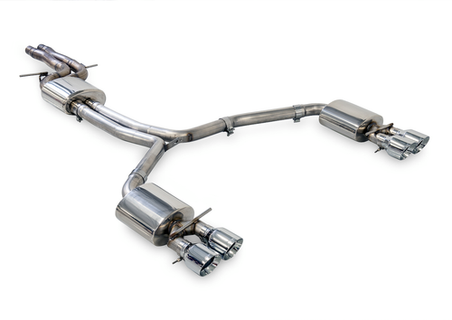 AWE Touring Edition Exhaust for Audi C7.5 A6 3.0T - Quad Outlet, Chrome Silver Tips - 3015-42072