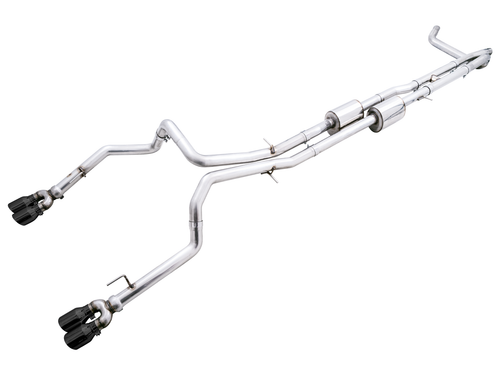 AWE Tuning 0FG Catback Exhaust for Silverado ZR2/Sierra AT4X - Quad Diamond Black Tips - 3015-43284