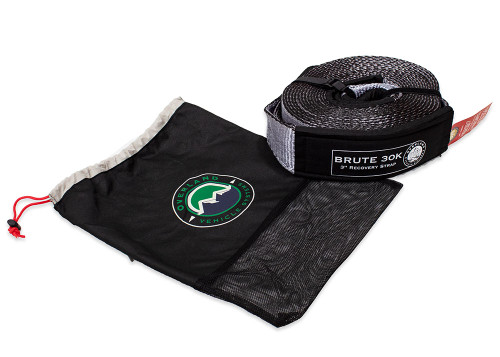 OVS Tow Strap 3" x 30' 30,000 lb, Grey w/ Black Ends & Storage Bag - 19069916