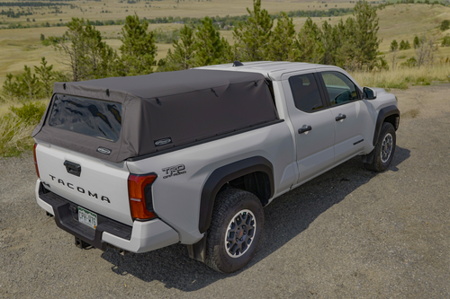 Softopper Premium Black Twill, Clear Front Window, Tinted Rear, Utility Track Clamps for 24+ Tacoma (Short Bed) - SO-TC74C-BTU