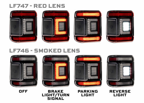 Morimoto Jeep JL XB Tail Lights, Red - LF747 | Offroad Alliance