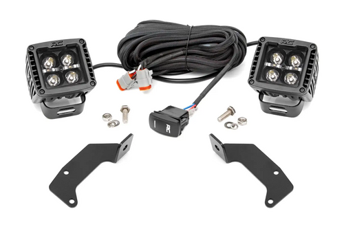 Rough Country LED Light Kit - Cage Mount - 2 Inch Black Pair - White DRL - CFMOTO UFORCE 1000 - 96104