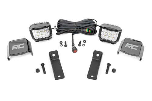 Rough Country LED Light Kit - Rear Mount - 2 Inch Chrome Pair - Wide Angle - Can-Am Maverick Sport - 97083