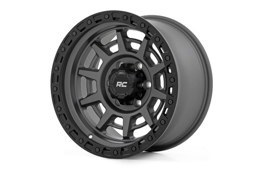 Rough Country Rough Country 85 Series Wheel / Simulated Beadlock / Gunmetal Gray/Black / 17x9 / 6x5.5 / -12mm - 85170912A