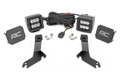Rough Country LED Light Kit - Ditch Mount - 2 Inch Black Pair - Spot - Chevy Silverado 1500 (99-06) - 82282