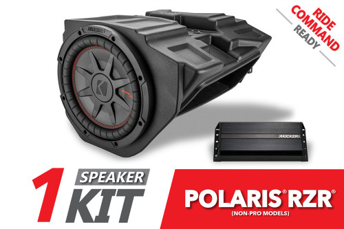 SSV Works Kicker 10 in. Subwoofer Plug-&-Play Add-On Kit for Ride Command with Factory Audio Fits 14-23 Polaris RZR