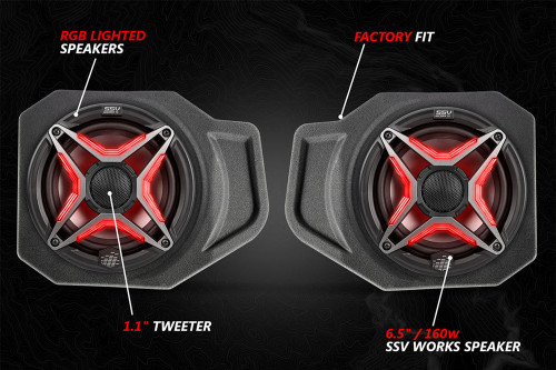SSV Works V-Spec 3-Speaker Audio System for Ride Command Fits 18-24 Polaris Ranger XP1000