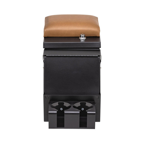 Tuffy Security Deluxe Stereo Center Console (10 in. Wide, Black Console w/ Spice Armrest) - 033-C04