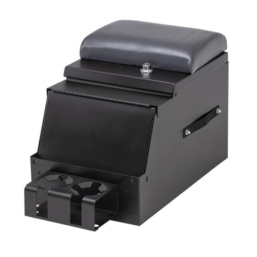 Tuffy Security Deluxe Stereo Center Console (12.5 in. Wide, Black Console w/ Charcoal Gray Armrest) - 017-C03