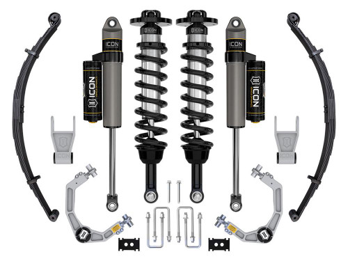 ICON Tremor, 2.5-3" Lift, Stage 2 Suspension System, Billet w/ Leaf Packs for 21-24 F-150 - K93162L